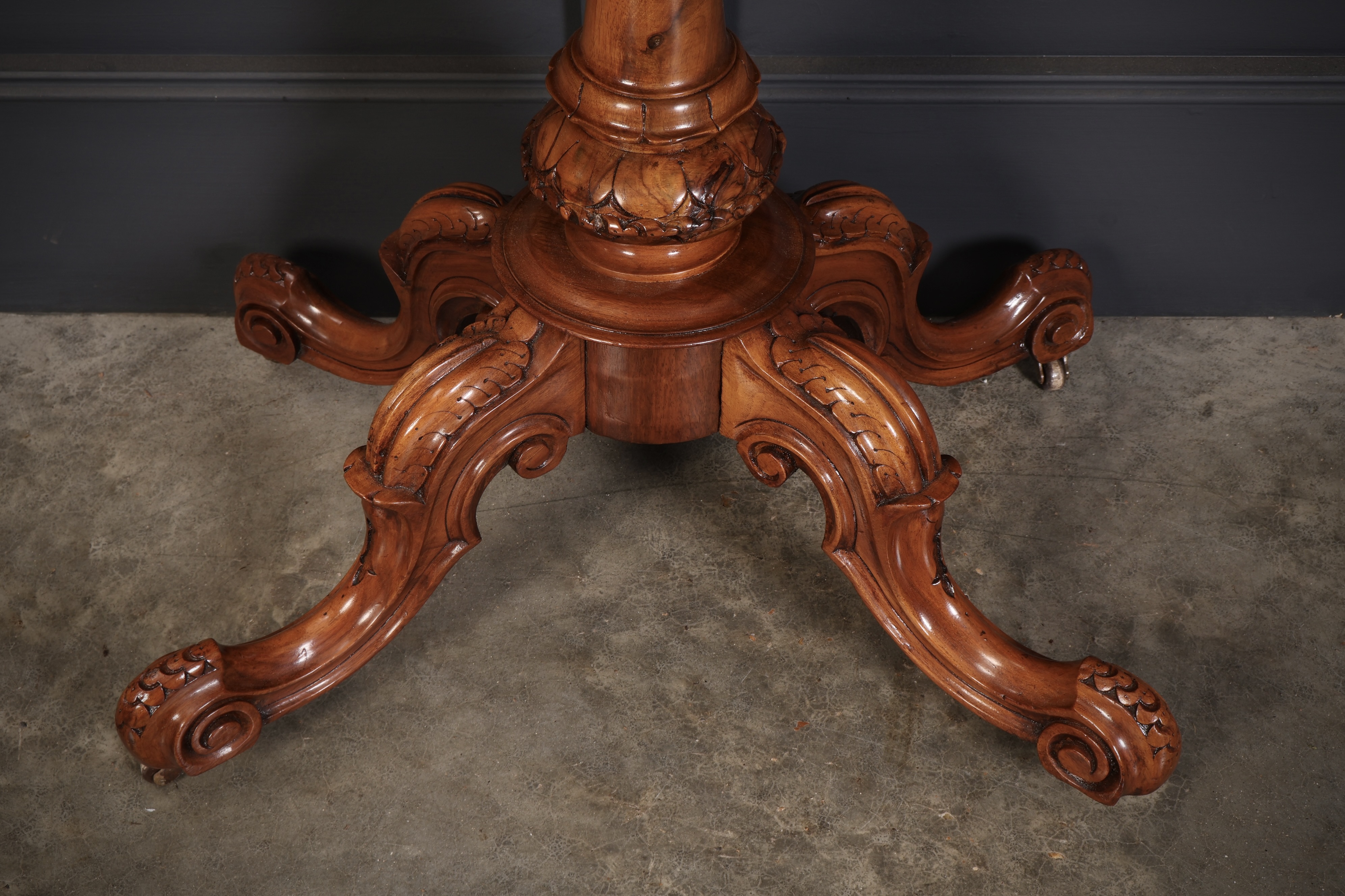 Victorian Marquetry Inlaid Burr Walnut Card Table - Image 4